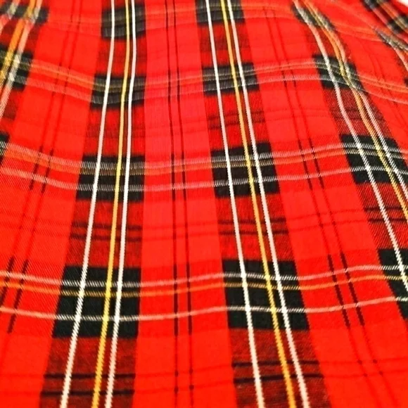 Basic Additions XL Men Tartan Plaid Red Black Gold L/s Button Down Shirt - Picture 3 of 4